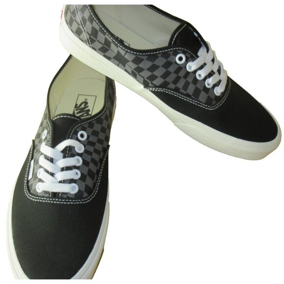 Vans Men\'s Authentic Warped Checkerboard Black White Skate shoes Size 10 NIB